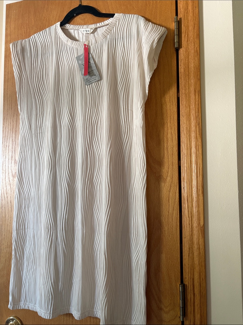 Ya Los Angeles White Textured Mini Dress